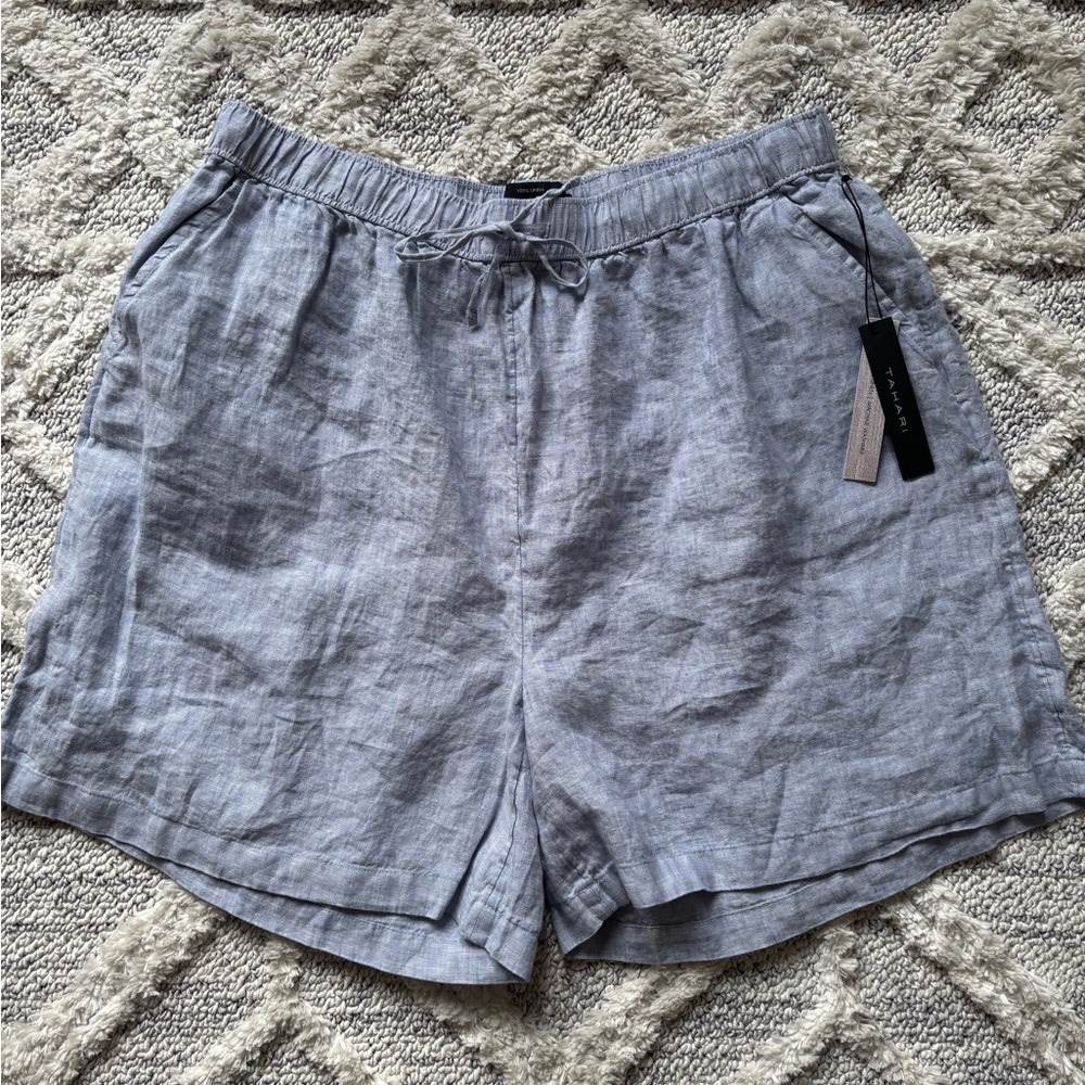 Tahari Blue elastic waist Shorts Lightweight Casual 1X